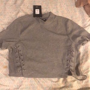 Lace up crop top